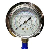 Манометр с глицерином на высокое давление CS-NG-HBC-80, D80мм, R507,R134A, R404A, R407С, R410A