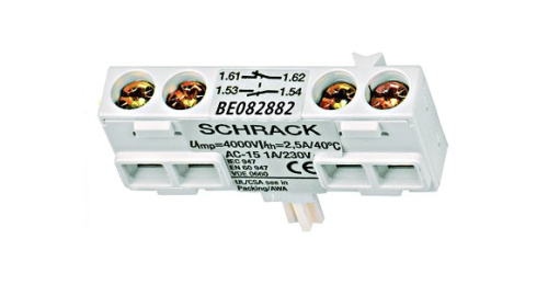 Блок-контакт для BE5 вспомогательный 1н.о.+1н.з., фронтальный монтаж (BE082882)