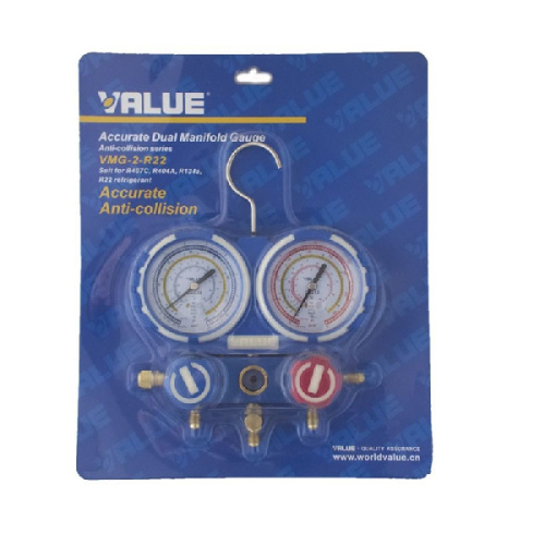 Манометрический коллектор VMG-2-R22-В-03  (Для работы с фреонами R22, R134A, R404A, R407C)
