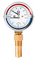 Термометр 80мм ТМТБ-31Р.1(0-120С) (0-1.6МРа) G1/2.2,5радиальное присоед. длина клапана 46мм   резьба