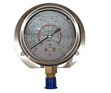Манометр с глицерином на низкое давление CS-NG-LBC-63, D63мм, R507,R134A, R404A, R407C 