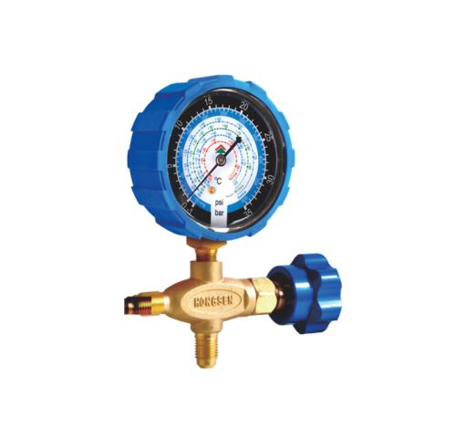 Коллектор манометричекий одновентильный L HS-466NAL,1/4SAE, R410A, R22, R134a, R404A