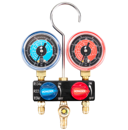 Манометрический коллектор HS-M01-134-A, в кейсе, R134A, R1234yf R22